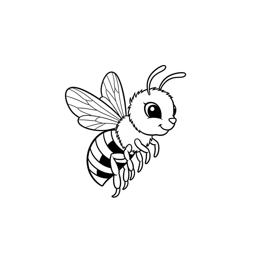 desenho fofo de abelha para colorir