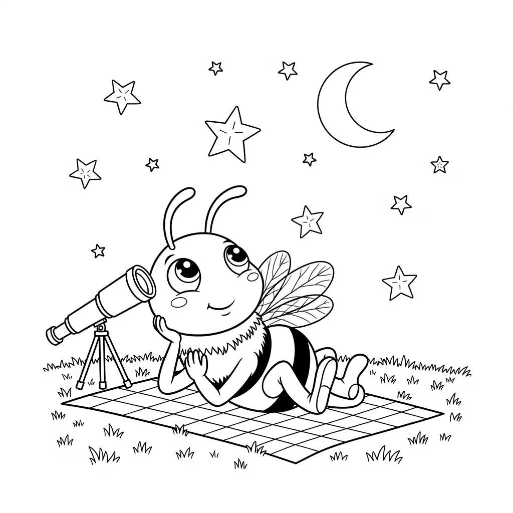 desenho fofo de abelha para colorir
