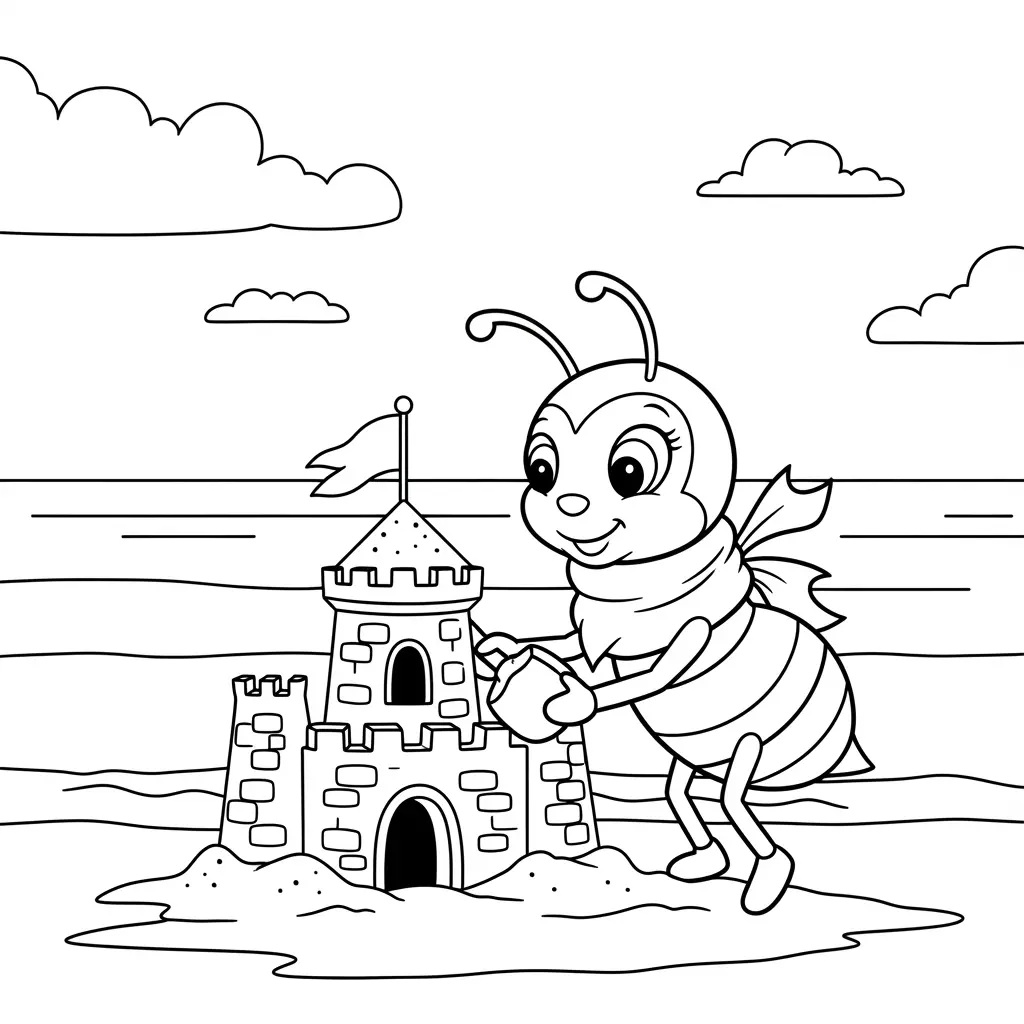 desenho fofo de abelha para colorir