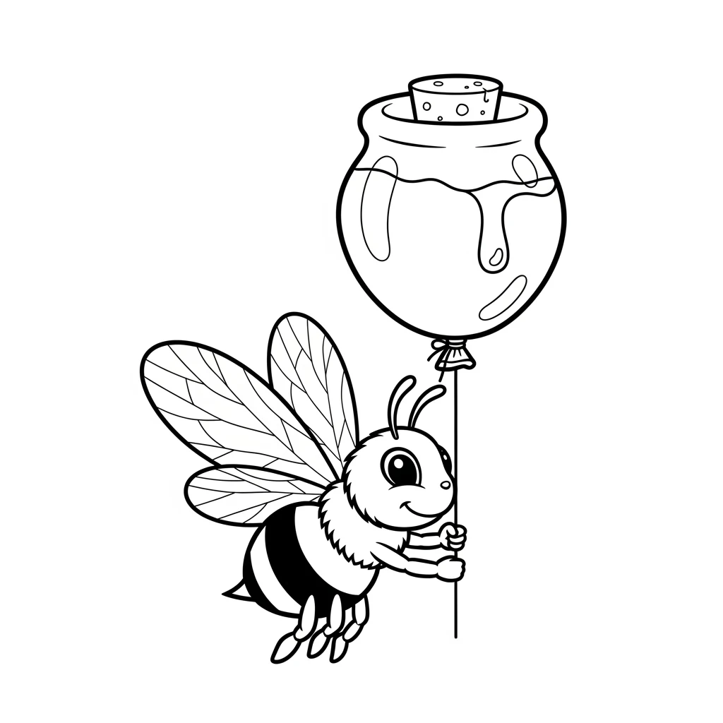 desenho fofo de abelha para colorir