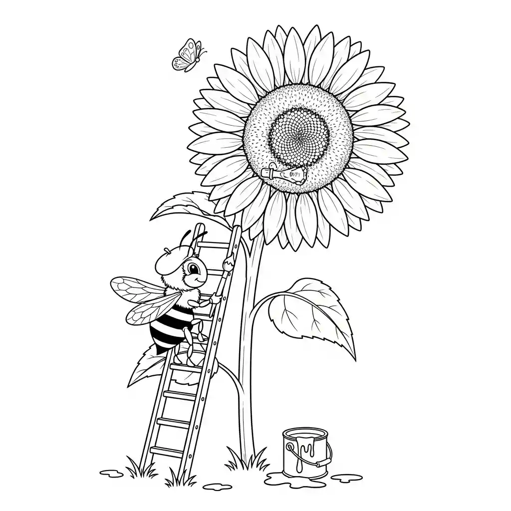 desenho fofo de abelha para colorir