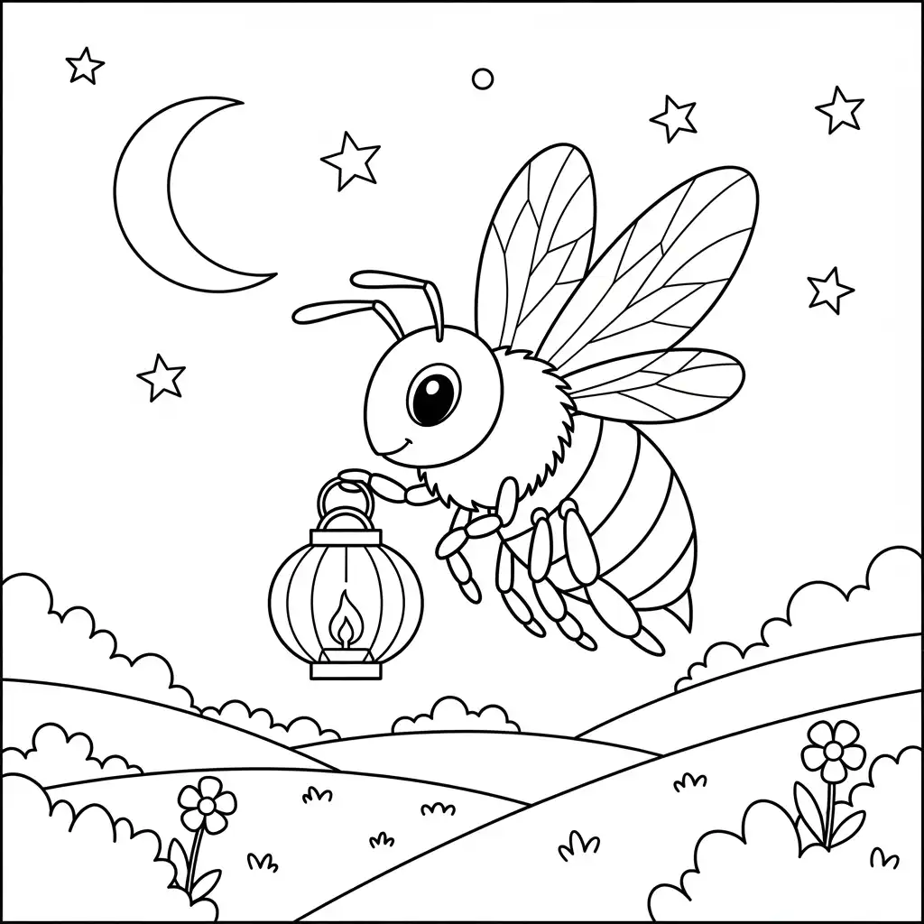 desenho fofo de abelha para colorir