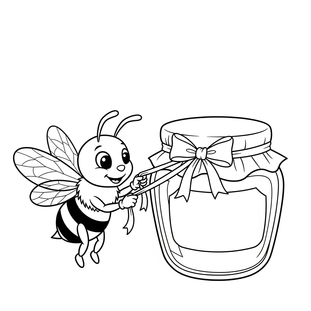 desenho fofo de abelha para colorir