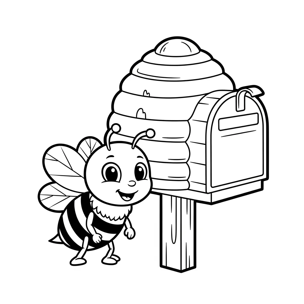 desenho fofo de abelha para colorir