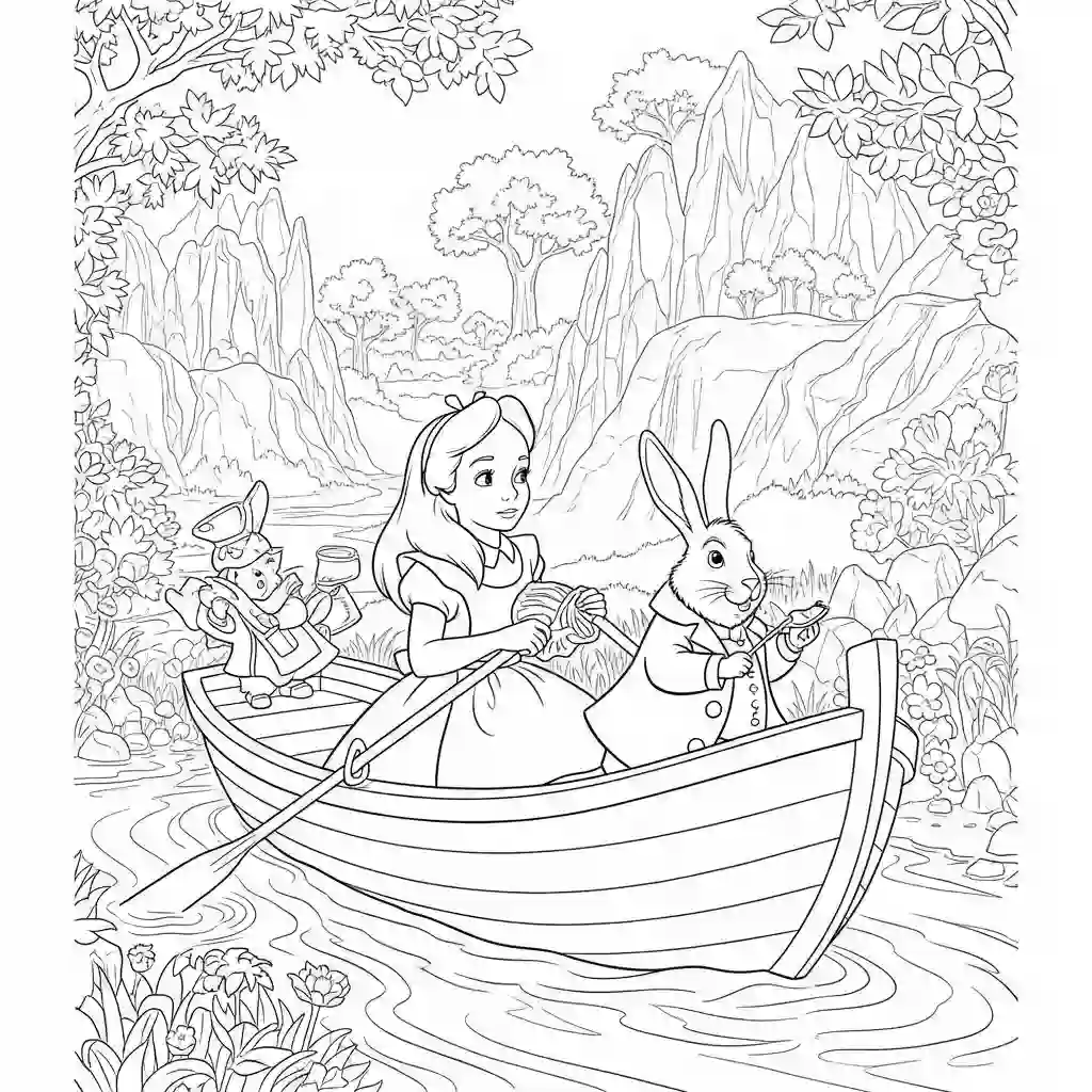 alice tomando chá com o chapeleiro maluco – desenho para colorir