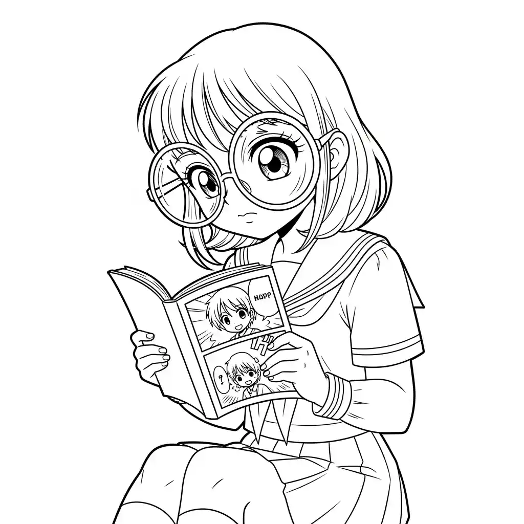 Desenhos de anime para colorir com personagens famosos em traços grossos e fundo branco, prontos para imprimir e pintar