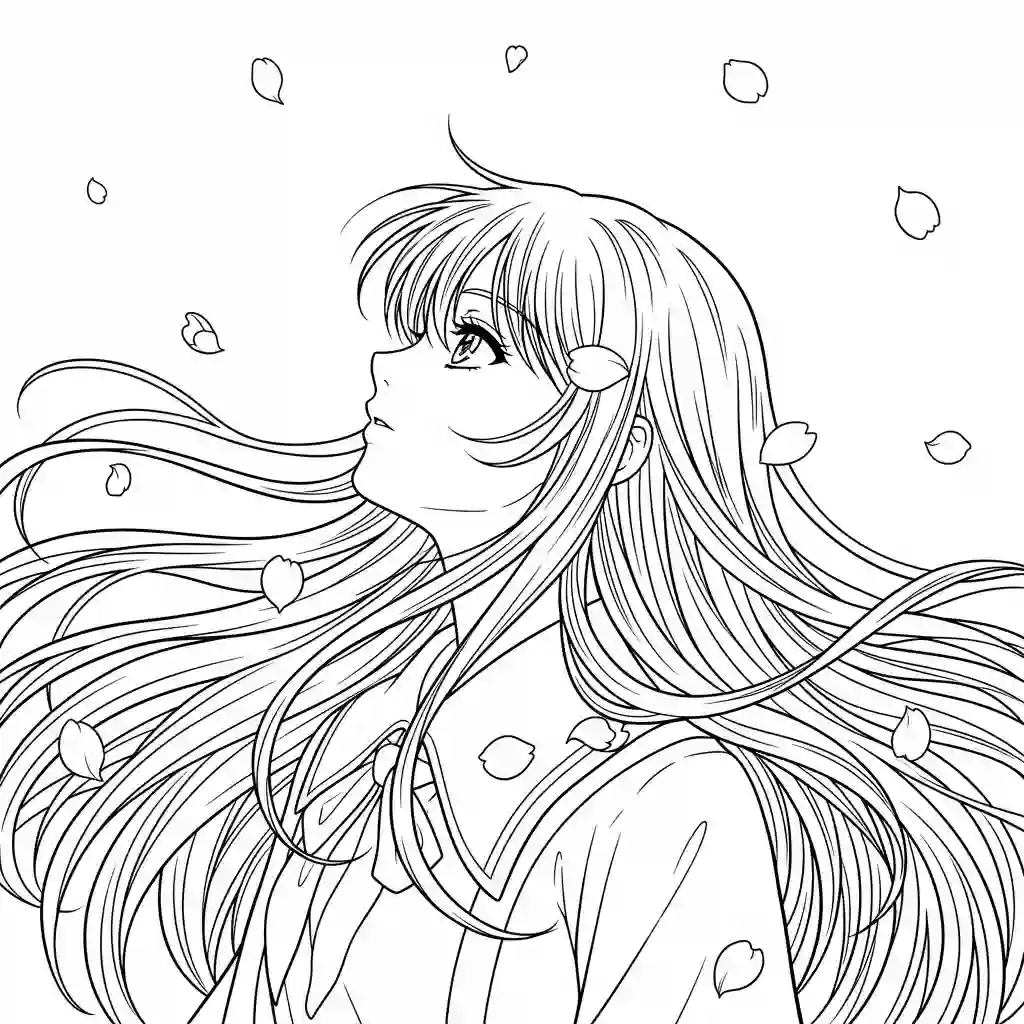 Desenhos de anime para colorir com personagens famosos em traços grossos e fundo branco, prontos para imprimir e pintar