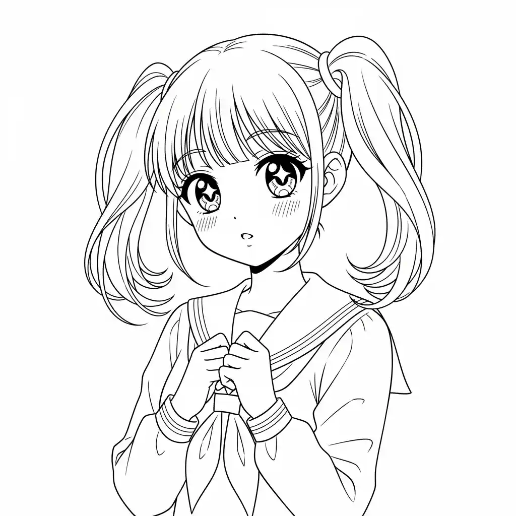 Desenhos de anime para colorir com personagens famosos em traços grossos e fundo branco, prontos para imprimir e pintar