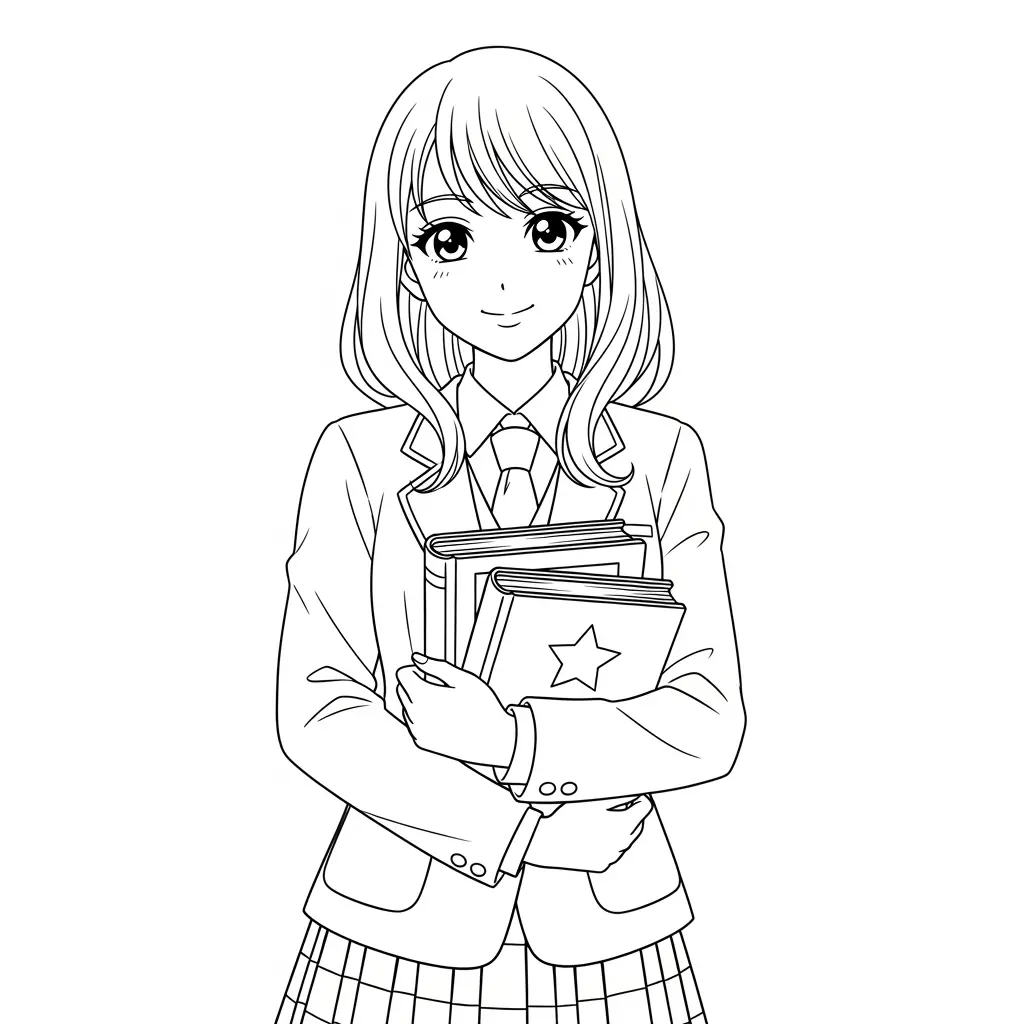 Desenhos de anime para colorir com personagens famosos em traços grossos e fundo branco, prontos para imprimir e pintar