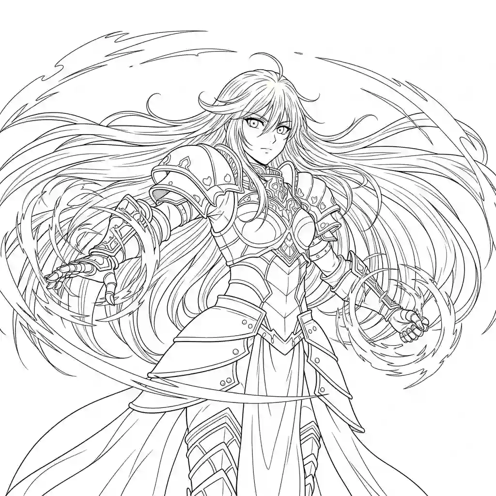 Desenhos de anime para colorir com personagens famosos em traços grossos e fundo branco, prontos para imprimir e pintar