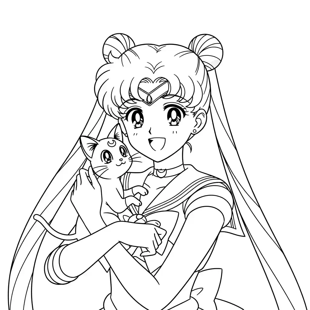 Desenhos de anime para colorir com personagens famosos em traços grossos e fundo branco, prontos para imprimir e pintar