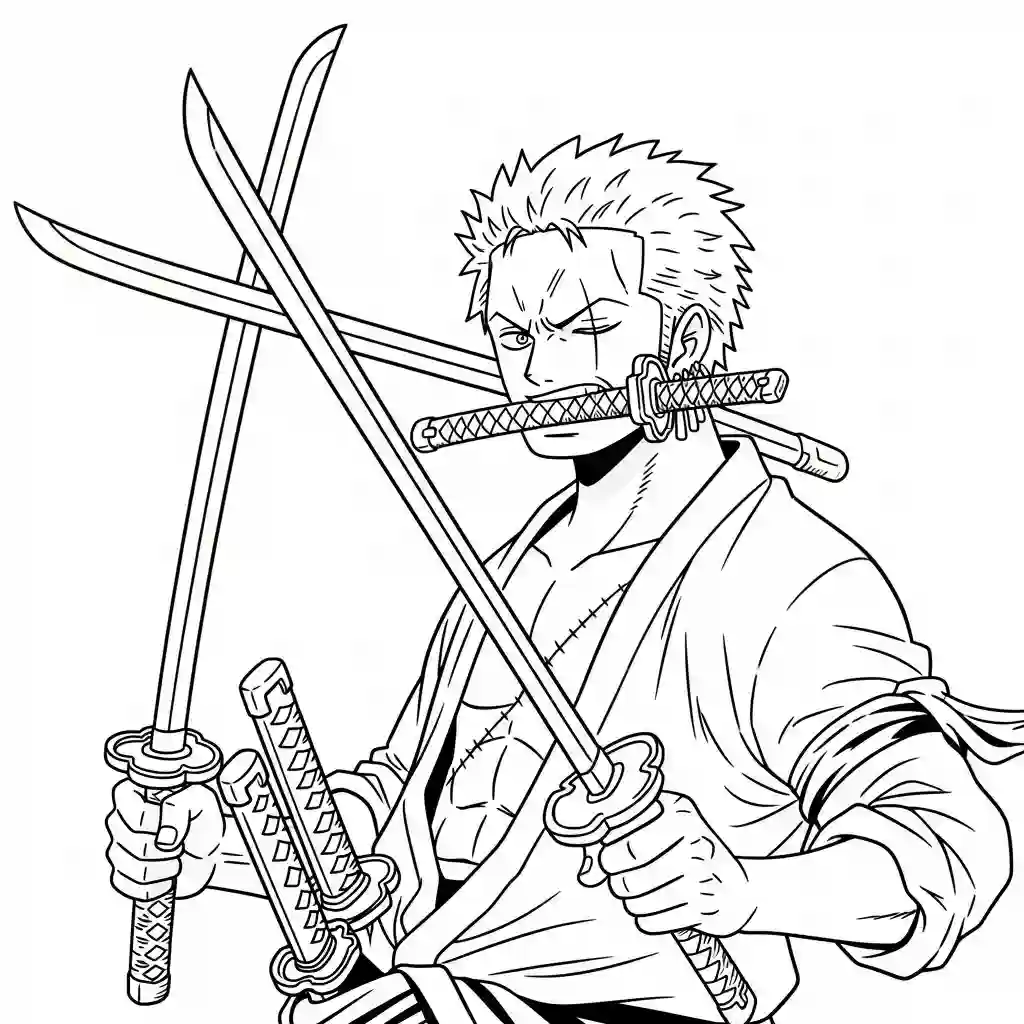 Desenhos de anime para colorir com personagens famosos em traços grossos e fundo branco, prontos para imprimir e pintar