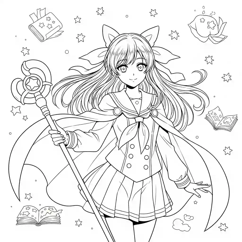 Desenhos de anime para colorir com personagens famosos em traços grossos e fundo branco, prontos para imprimir e pintar