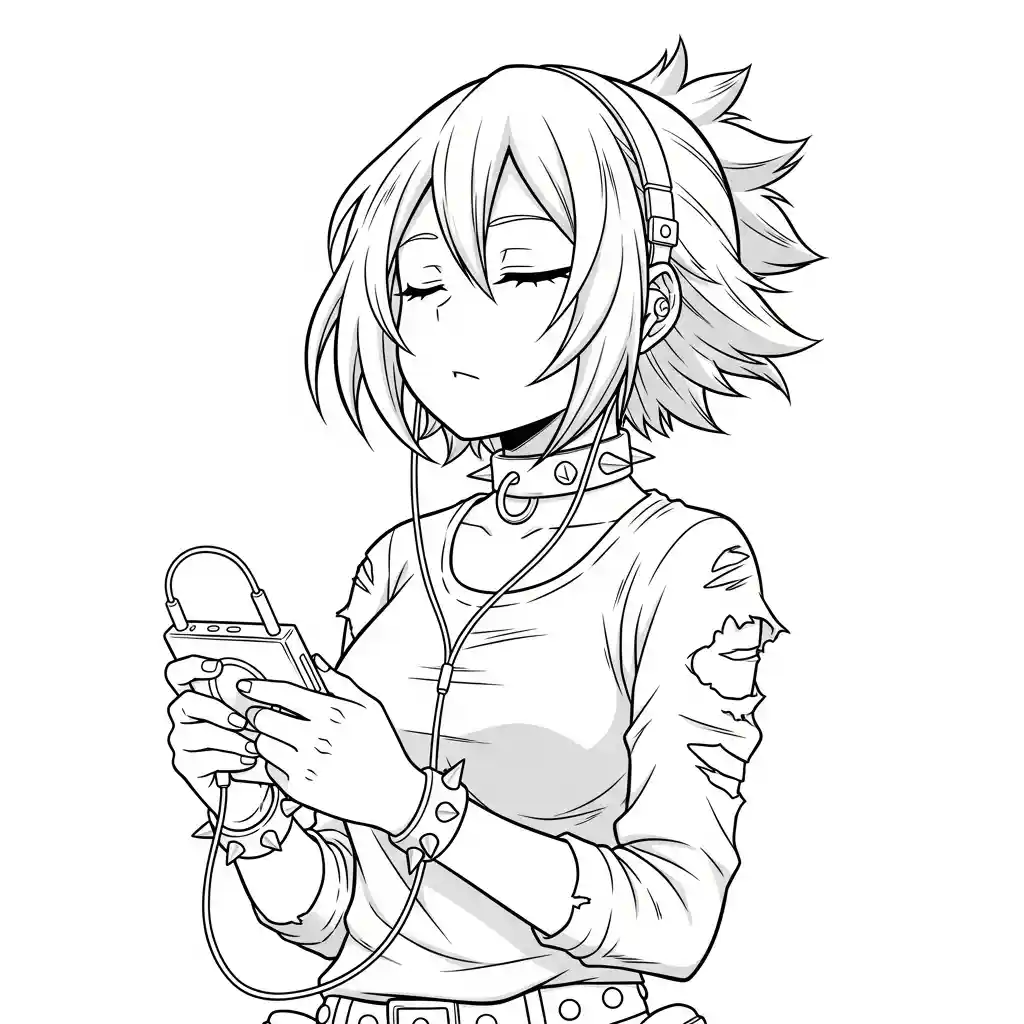 Desenhos de anime para colorir com personagens famosos em traços grossos e fundo branco, prontos para imprimir e pintar