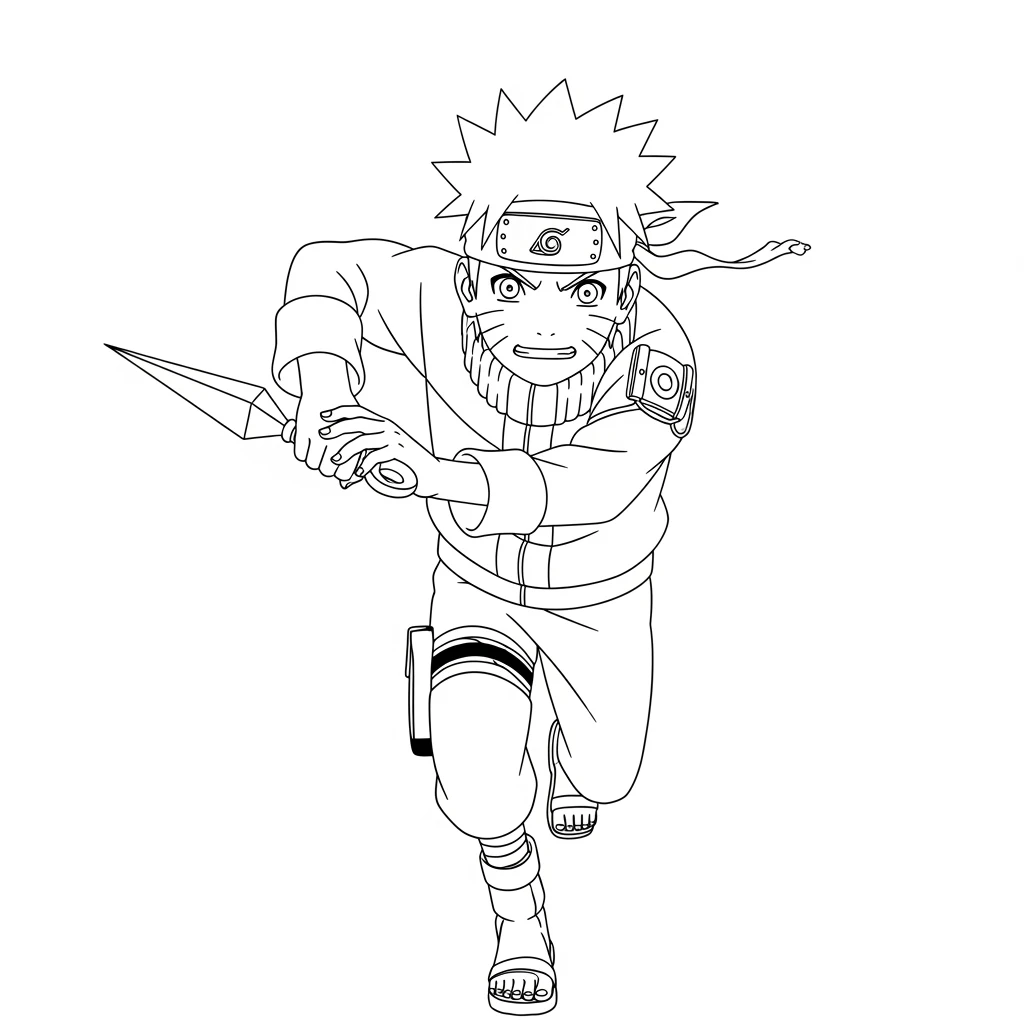 Desenhos de anime para colorir com personagens famosos em traços grossos e fundo branco, prontos para imprimir e pintar