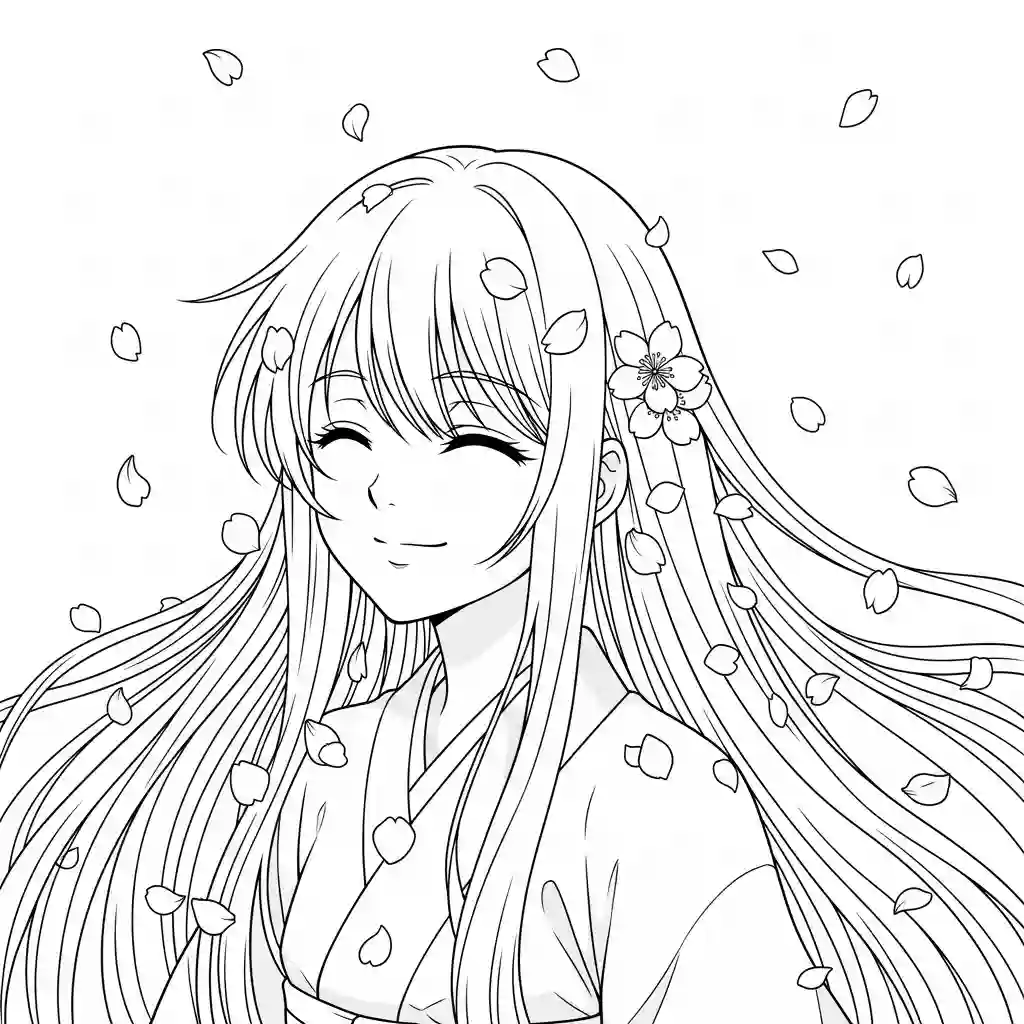 Desenhos de anime para colorir com personagens famosos em traços grossos e fundo branco, prontos para imprimir e pintar