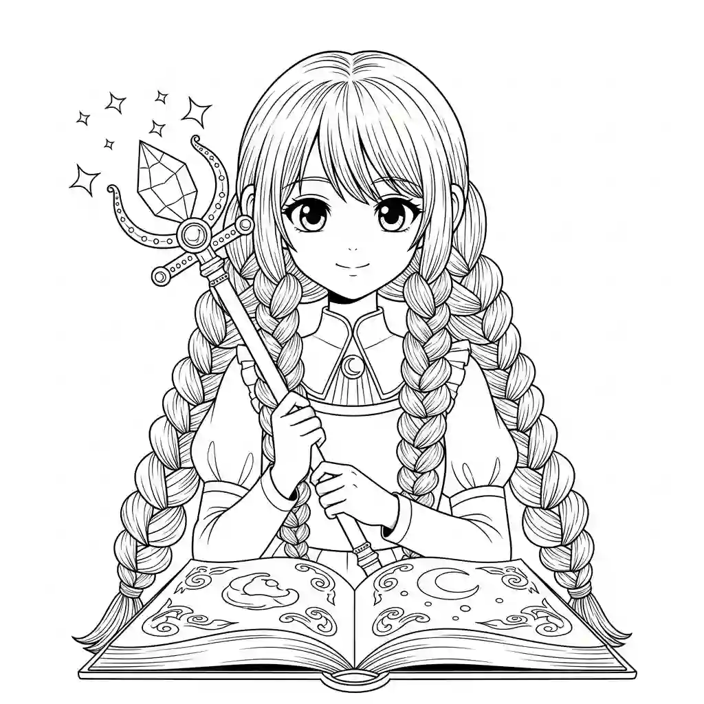 Desenhos de anime para colorir com personagens famosos em traços grossos e fundo branco, prontos para imprimir e pintar