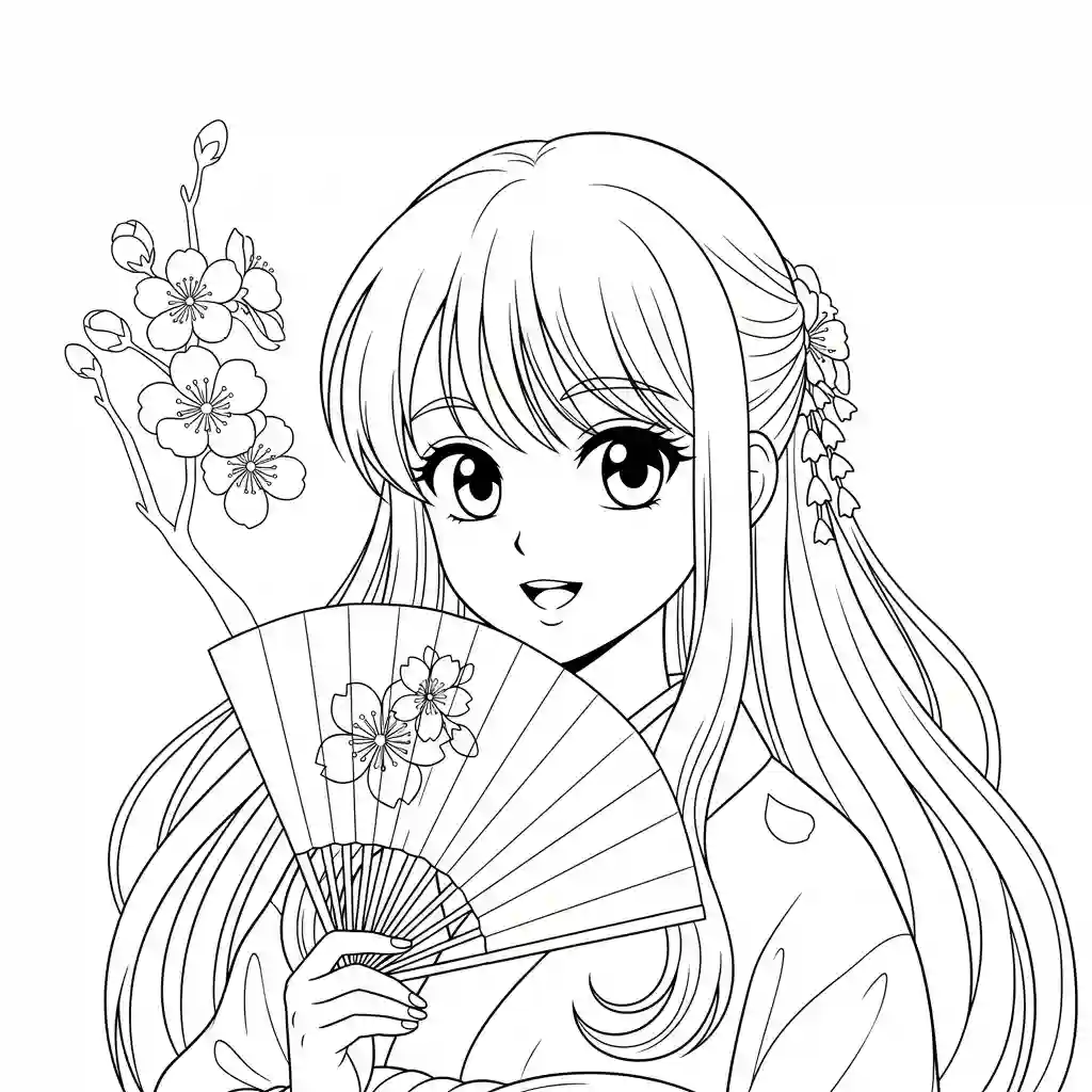 Desenhos de anime para colorir com personagens famosos em traços grossos e fundo branco, prontos para imprimir e pintar