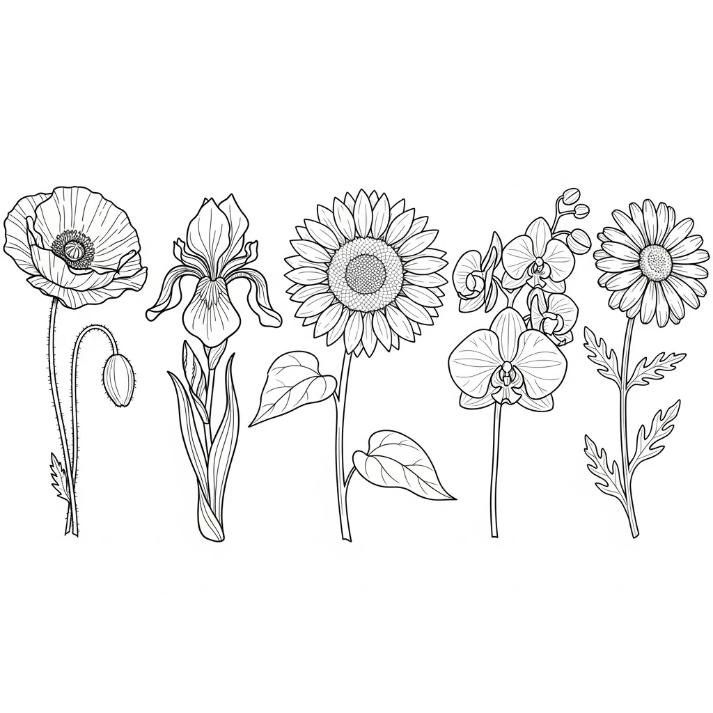 Desenhos de Flores para Colorir – Imprima e Divirta-se