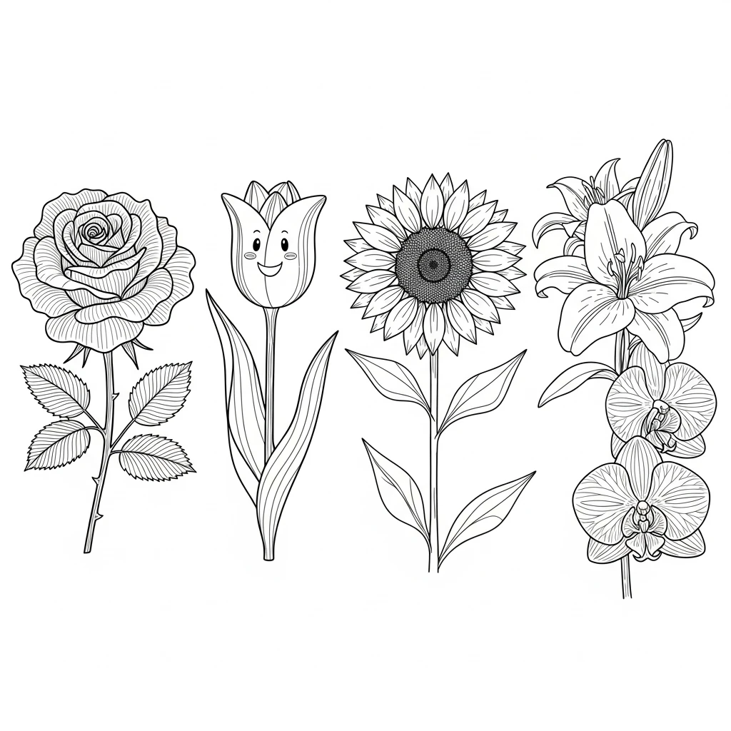Desenhos de Flores para Colorir – Imprima e Divirta-se