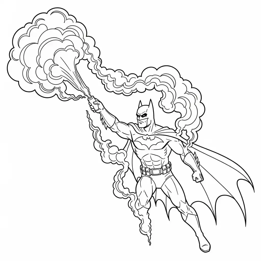 Desenhos do Batman para colorir com cenas de ação, fundo branco e traços grossos, perfeitos para imprimir e pintar