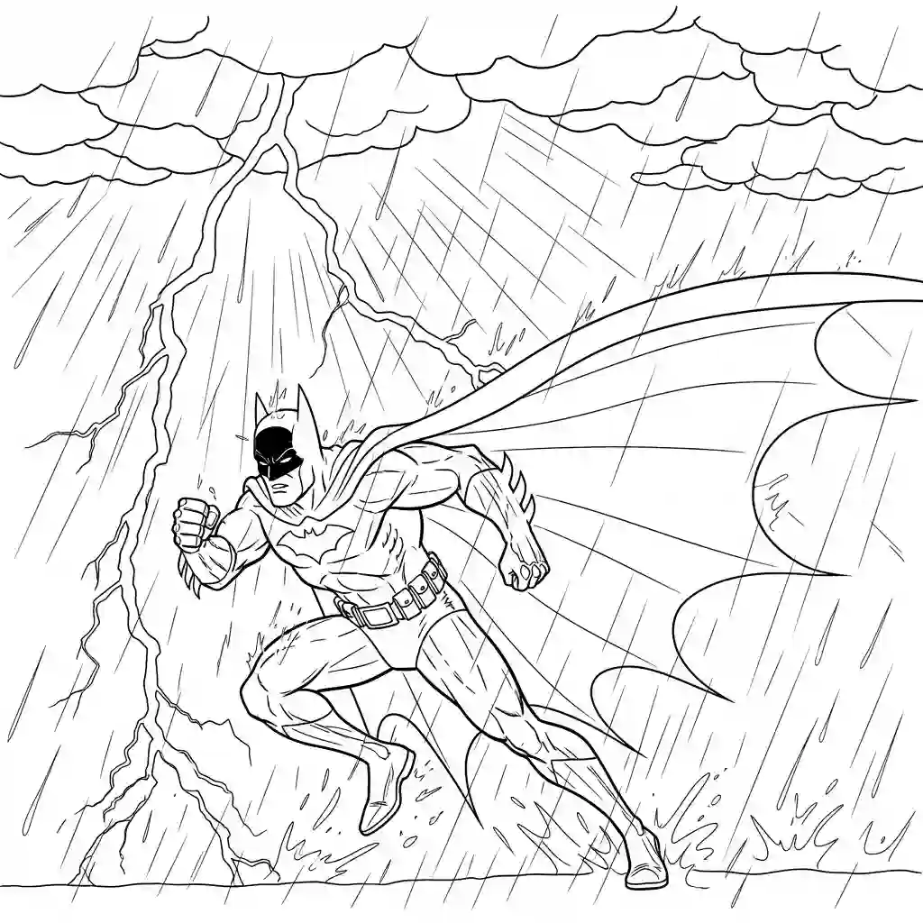 Desenhos do Batman para colorir com cenas de ação, fundo branco e traços grossos, perfeitos para imprimir e pintar