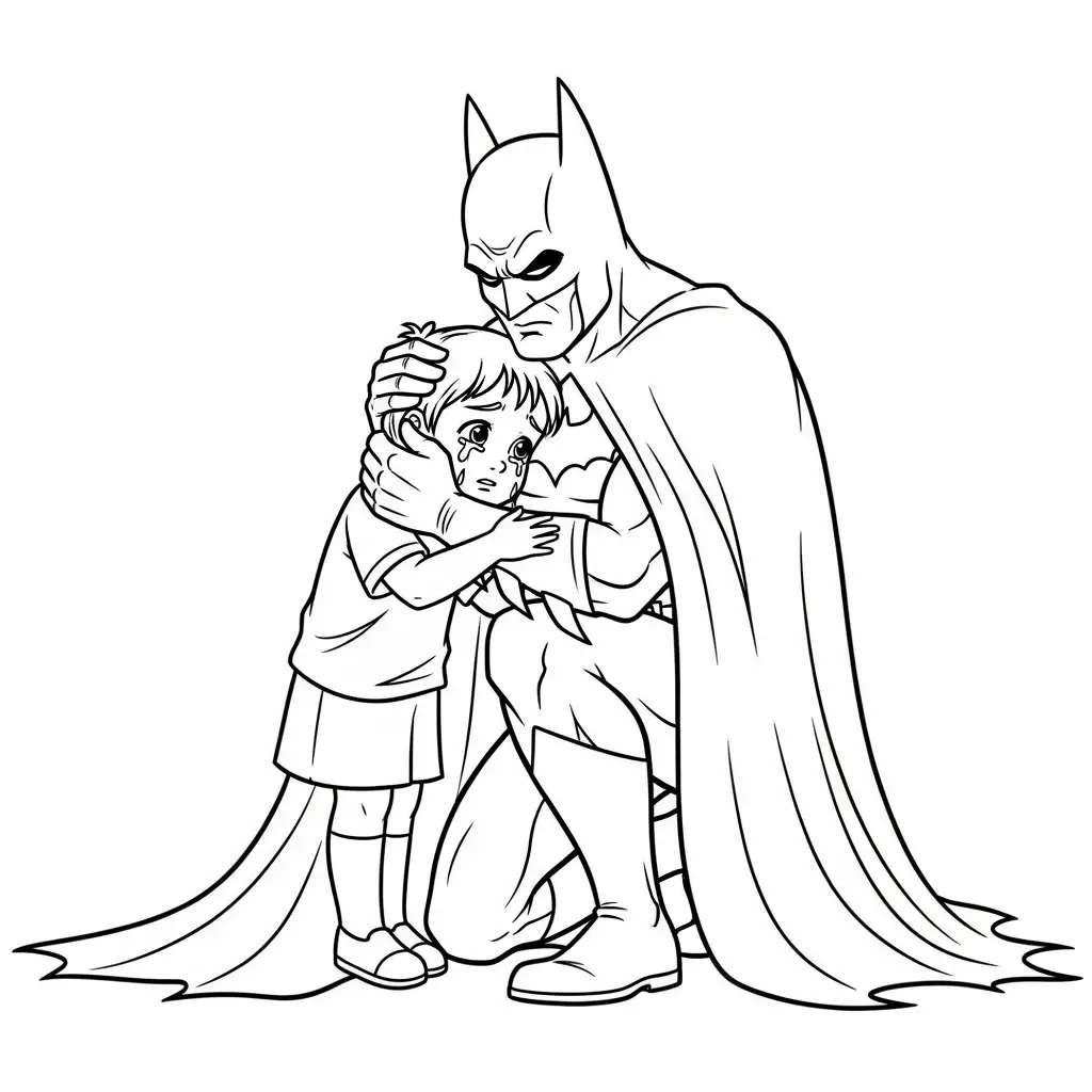 Desenhos do Batman para colorir com cenas de ação, fundo branco e traços grossos, perfeitos para imprimir e pintar