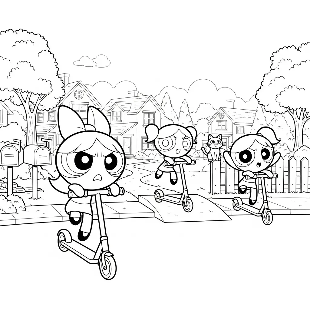Desenhos para Colorir das Meninas Superpoderosas – Cenas Divertidas para Imprimir