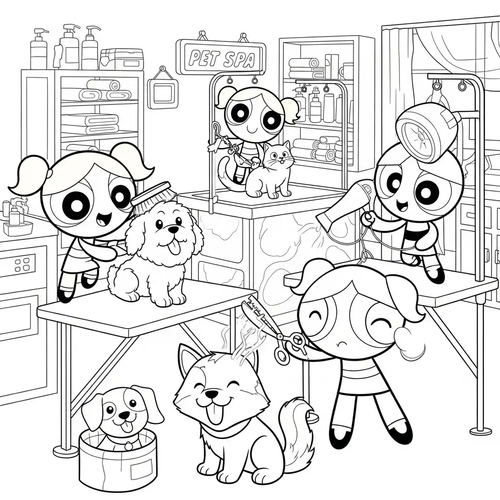 Desenhos para Colorir das Meninas Superpoderosas – Cenas Divertidas para Imprimir