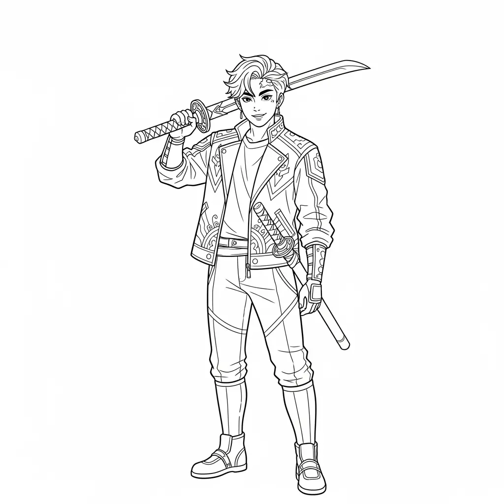 Desenho do personagem Kpop Demon Hunters para colorir