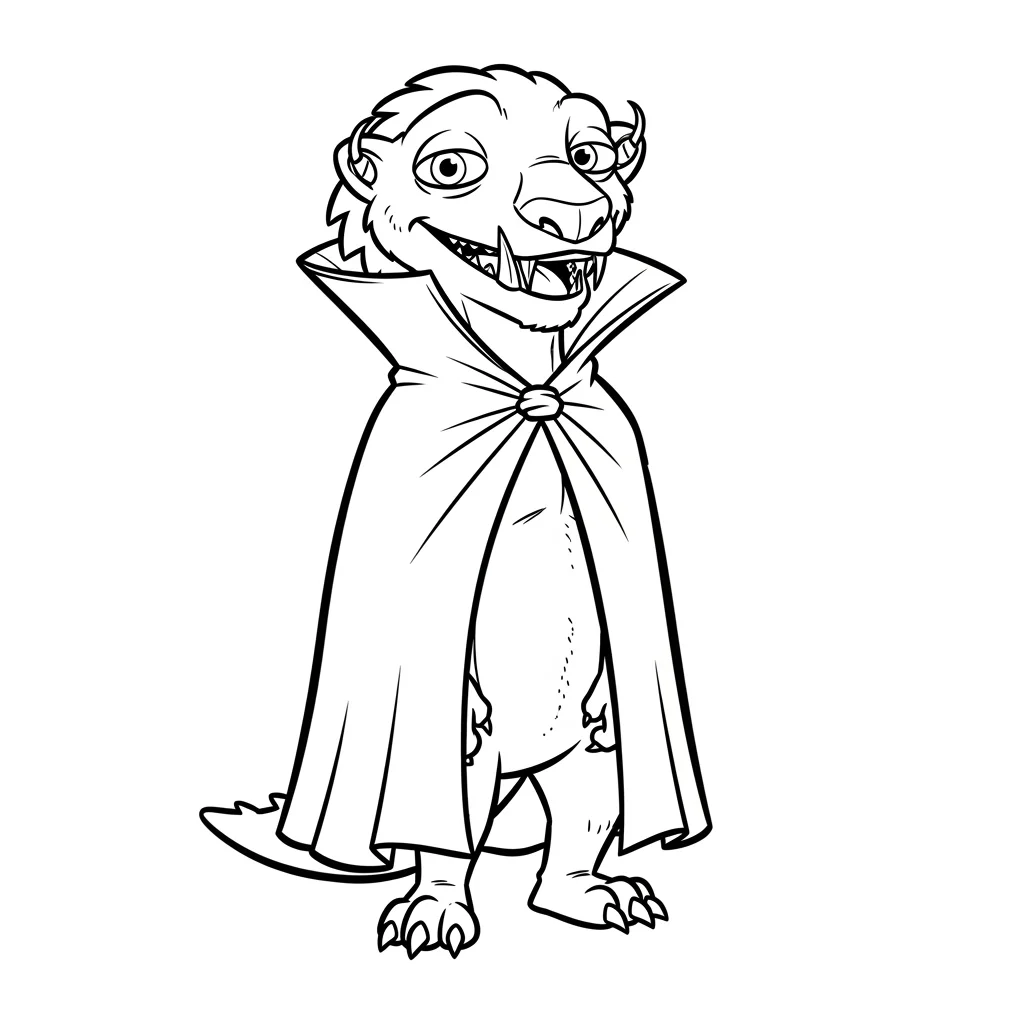 Desenho da Era do Gelo para colorir com Manny, Sid, Diego e Scrat em preto e branco