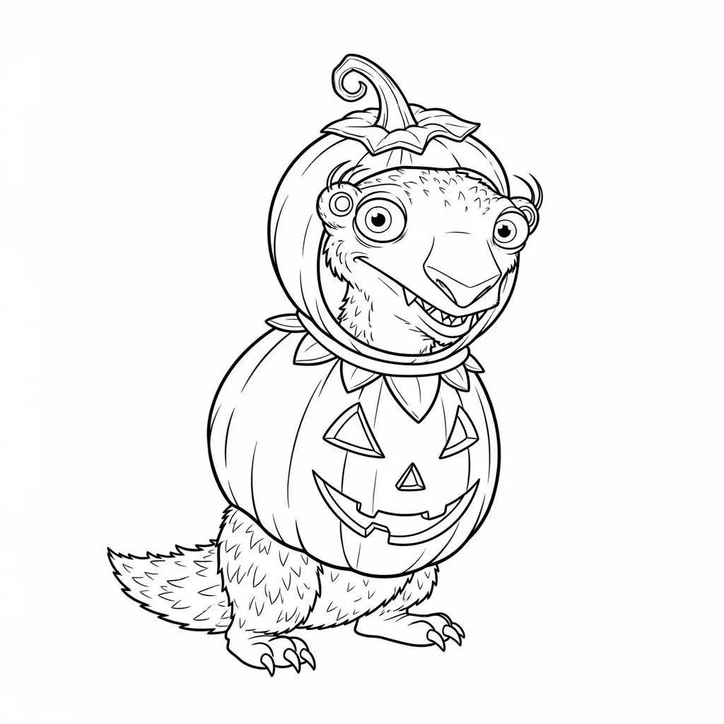 Desenho da Era do Gelo para colorir com Manny, Sid, Diego e Scrat em preto e branco