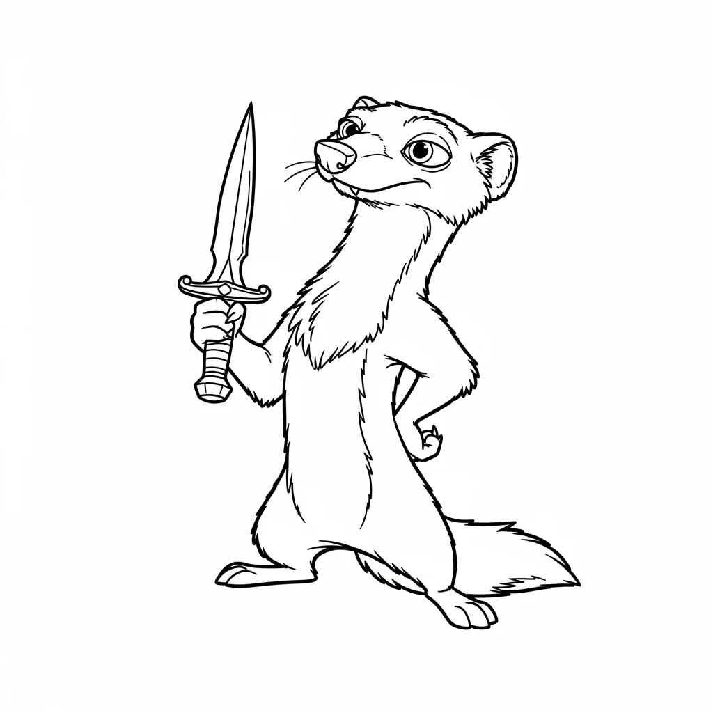 Desenho da Era do Gelo para colorir com Manny, Sid, Diego e Scrat em preto e branco