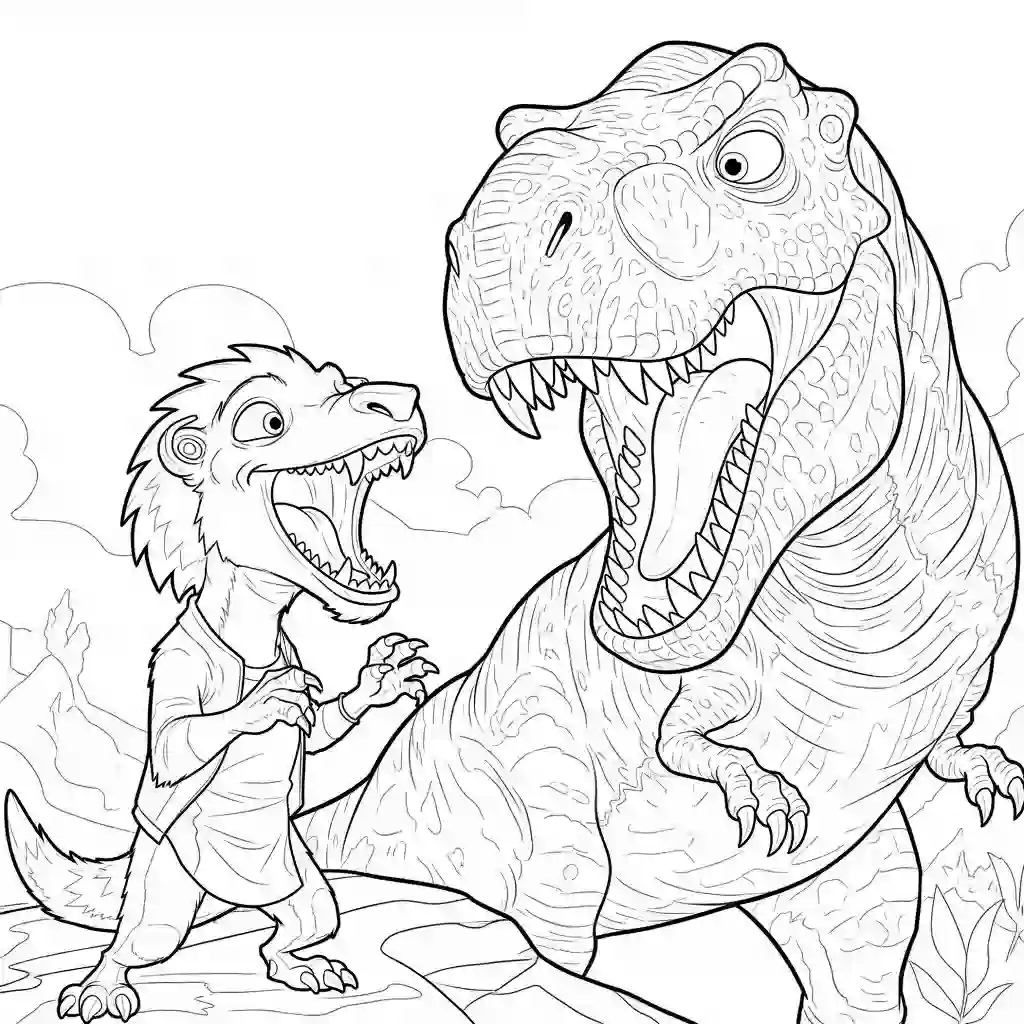Desenho da Era do Gelo para colorir com Manny, Sid, Diego e Scrat em preto e branco