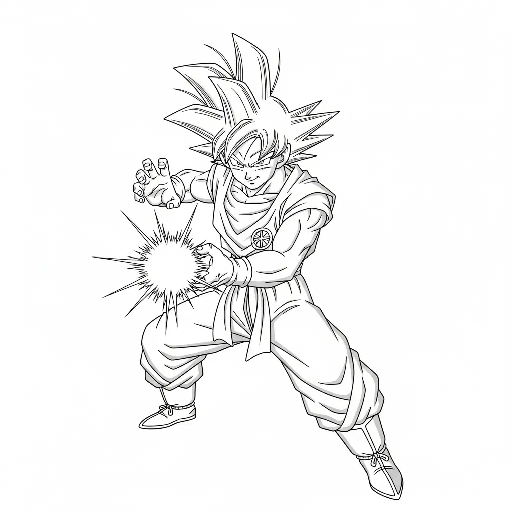 Goku para colorir