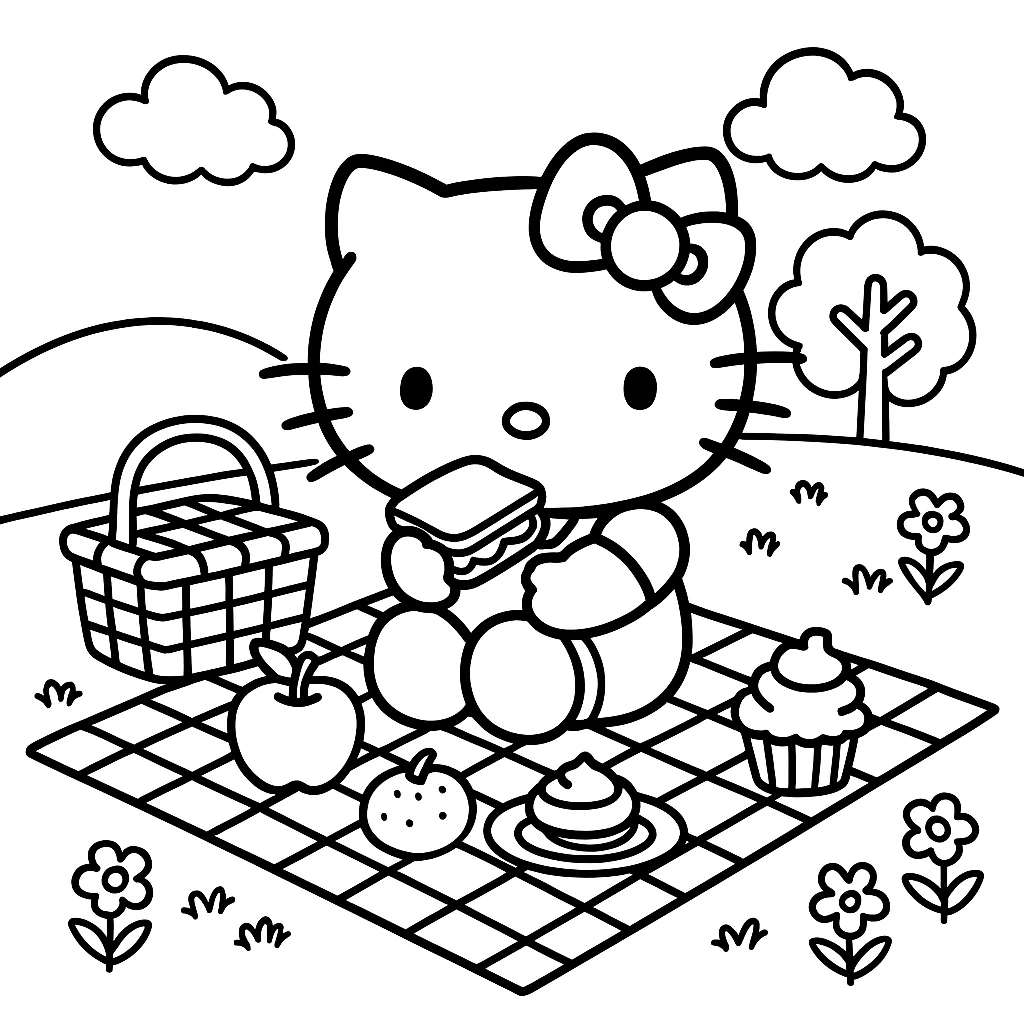 Desenhos da Hello Kitty para Imprimir e Colorir