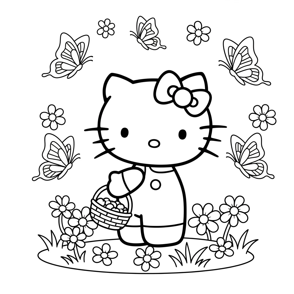Desenhos da Hello Kitty para Imprimir e Colorir