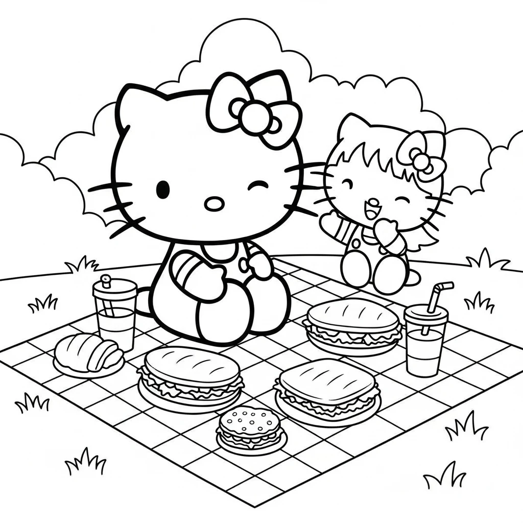 Desenhos da Hello Kitty para Imprimir e Colorir