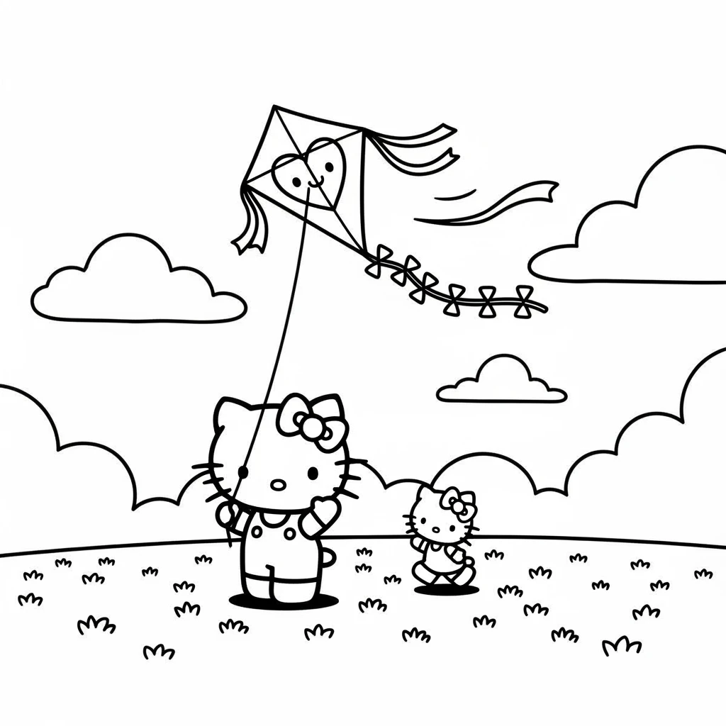Desenhos da Hello Kitty para Imprimir e Colorir