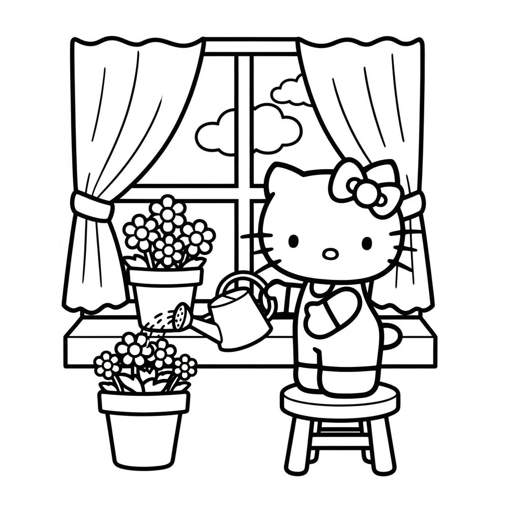 Desenhos da Hello Kitty para Imprimir e Colorir