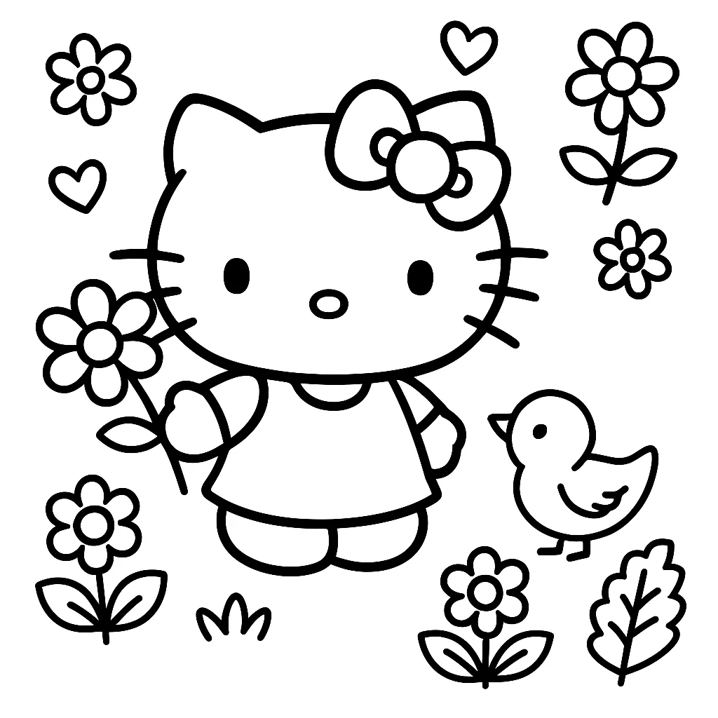 Desenhos da Hello Kitty para Imprimir e Colorir