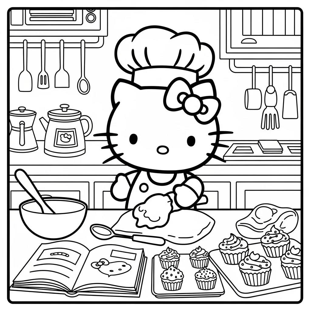 Desenhos da Hello Kitty para Imprimir e Colorir