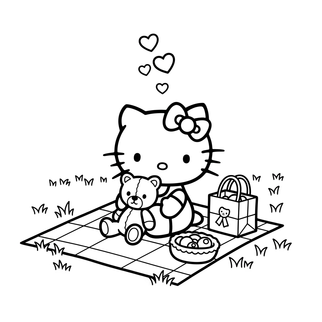 Desenhos da Hello Kitty para Imprimir e Colorir