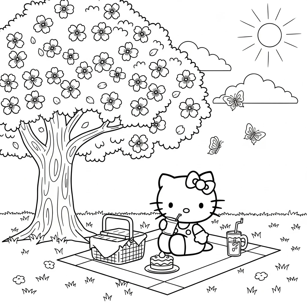 Desenhos da Hello Kitty para Imprimir e Colorir