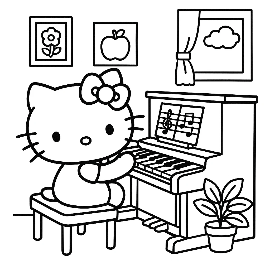 Desenhos da Hello Kitty para Imprimir e Colorir