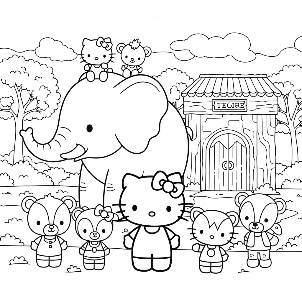 Desenhos da Hello Kitty para Imprimir e Colorir
