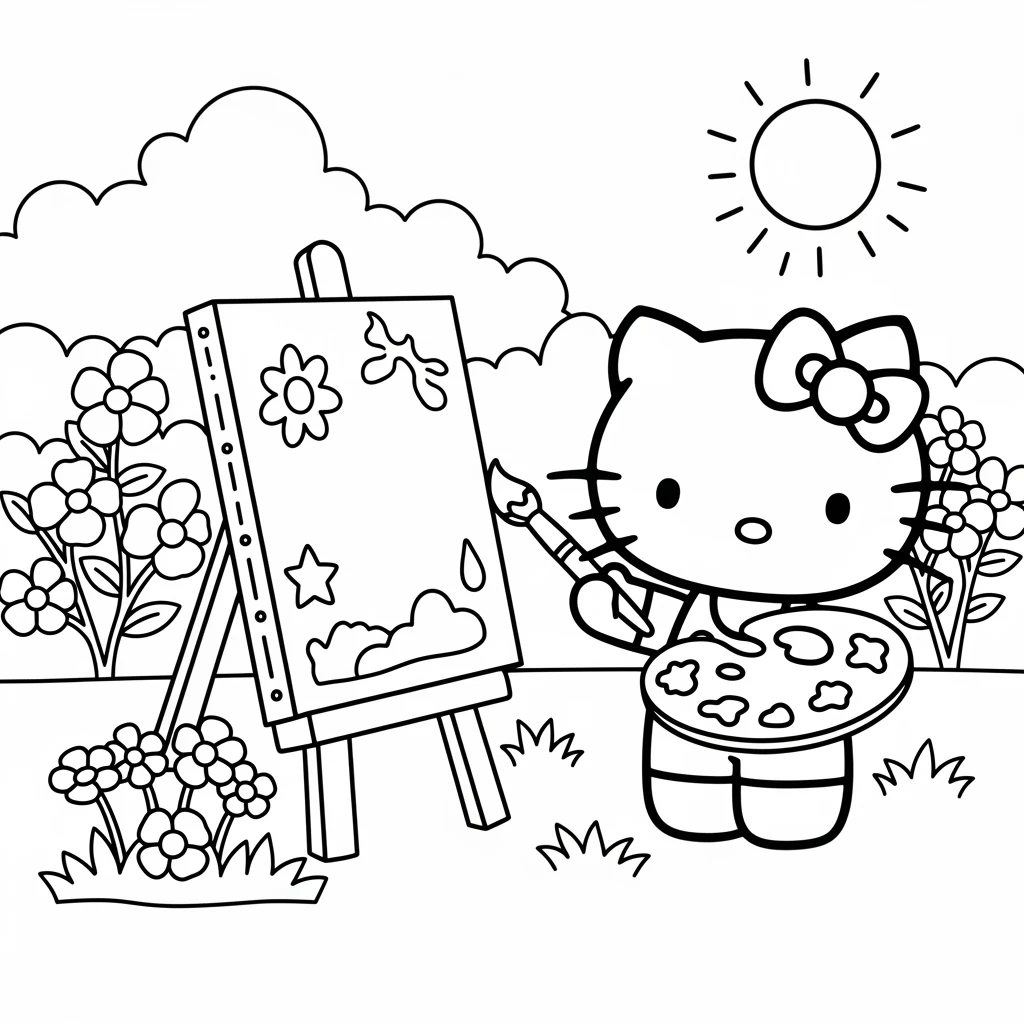 Desenhos da Hello Kitty para Imprimir e Colorir
