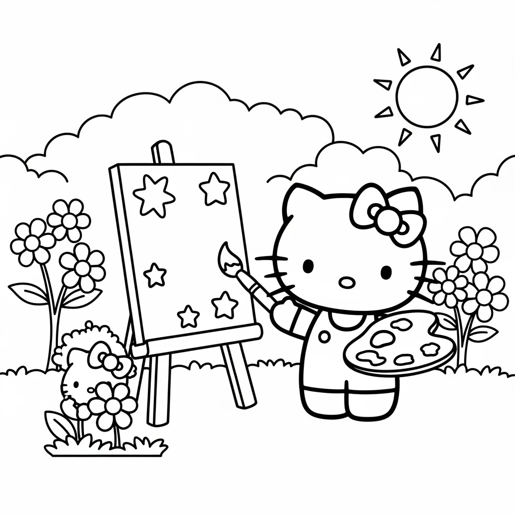 Desenhos da Hello Kitty para Imprimir e Colorir