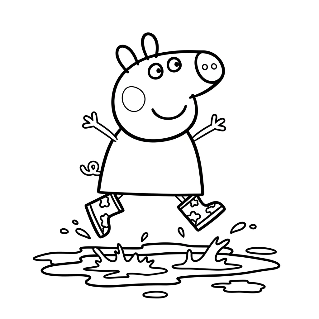 Desenho para colorir da Peppa Pig com fundo branco