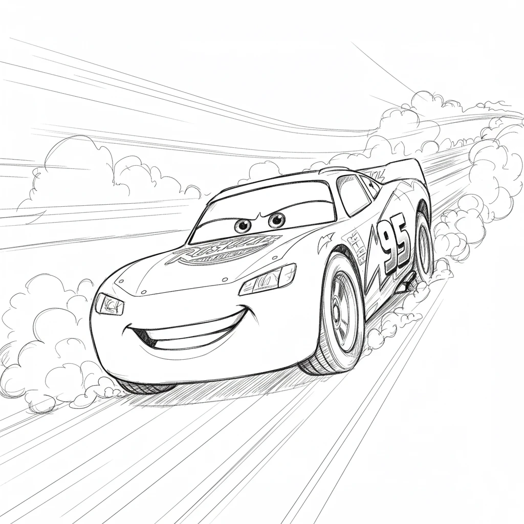 Relâmpago McQueen para colorir — Desenhos incríveis da série Carros
